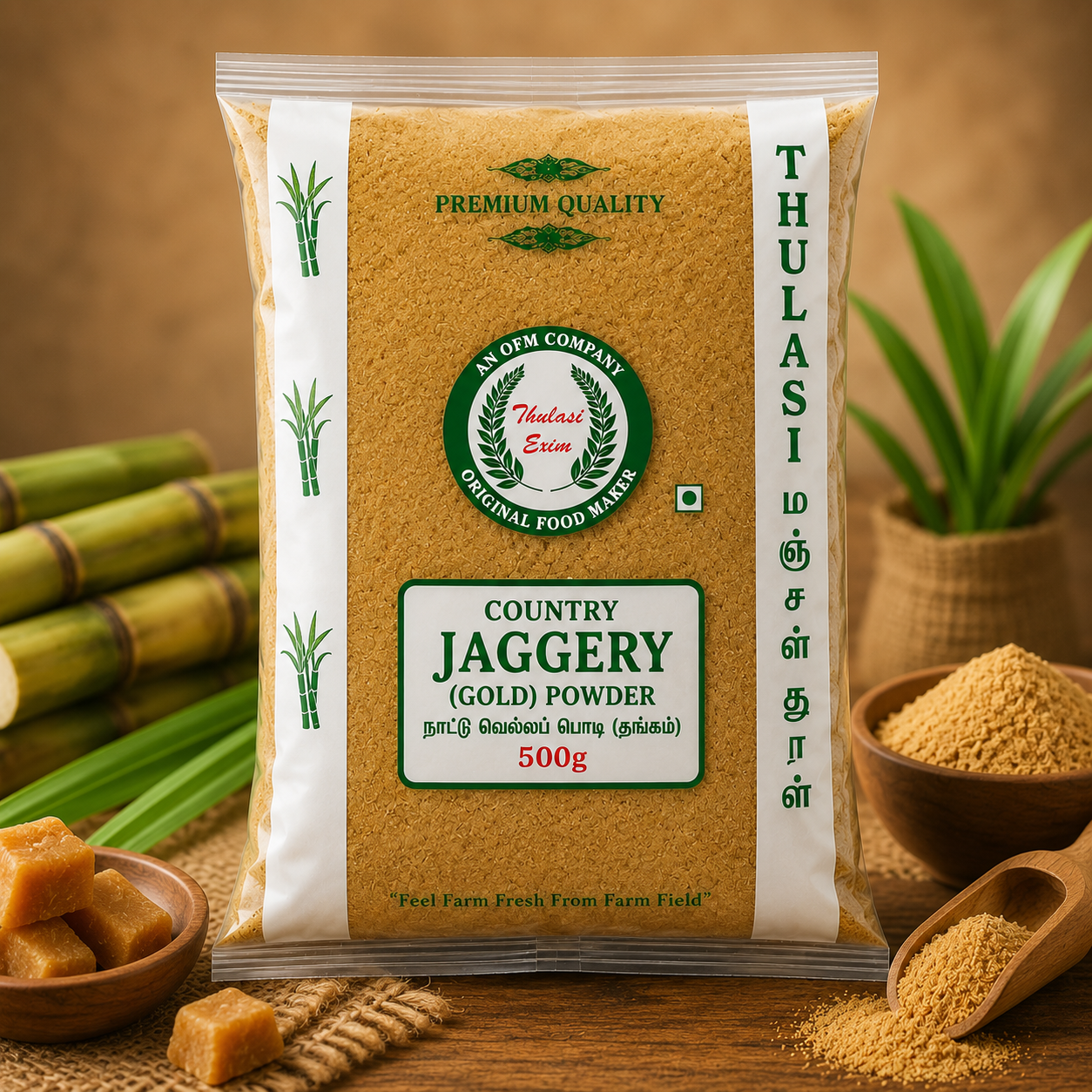 Jaggery Powder (GOLD) | Thulasi - 500g