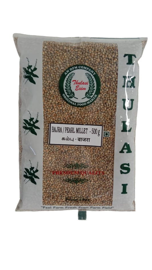 Package of Thulasir Bajra Pearl Millet with brand logo on a textured white background