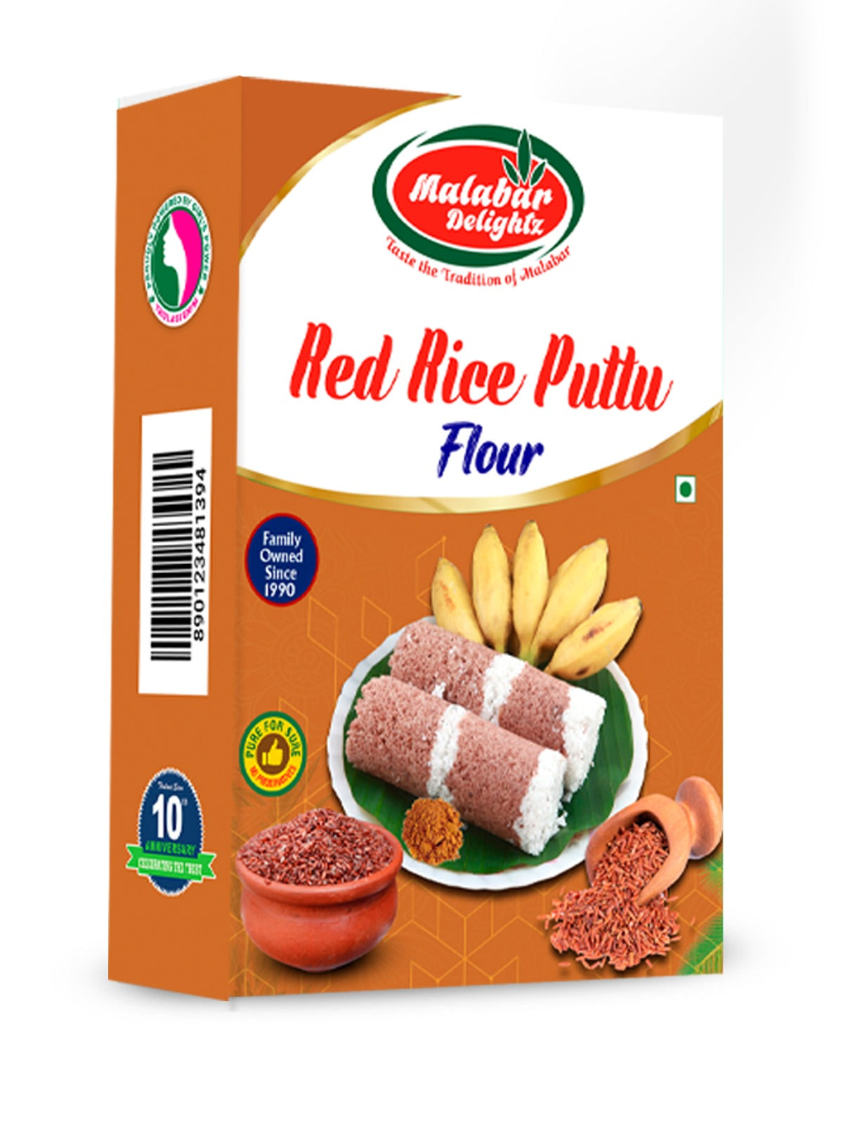 Red Rice Puttu Flour 500gm pack – traditional healthy red rice flour for soft puttu