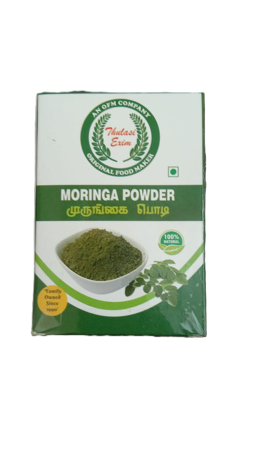 Box of Moringa Powder with brand logo on a white background