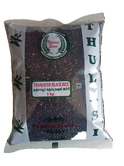 Thulasi Thanjavur Karuppu Kavuni Rice – 1 Kg Black Heritage Grain ...